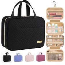 Travel Toiletry Bag Hanging Toiletry Bag Makeup Bag Comparment Medium Black
