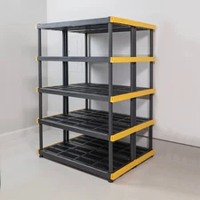 5-Tier Heavy Duty Plastic Utility Shelf, Ventilated Storage Rack, 48"x20"x72", B