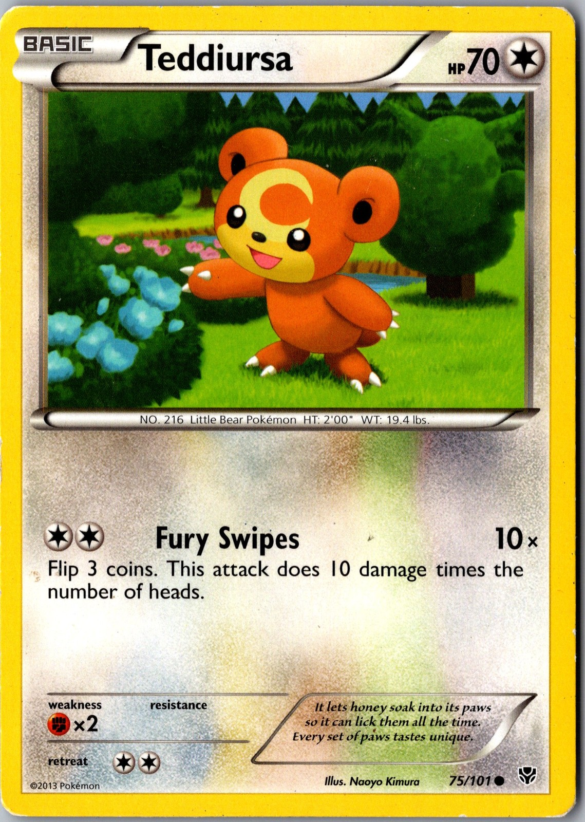 Teddiursa 75/101 Common Plasma Blast LP Pokemon Card
