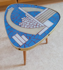 alter Nierentisch Blumenhocker 50er Jahre MID Century Karsten Mosaik Dreibein