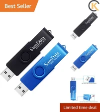 Compact 32GB USB Flash Drive Bundle - Plug & Play with LED Indicator - 2 Colors