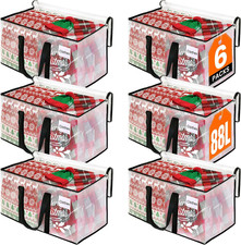 Heavy Duty Clear Moving Bags 6Pk Large Storage Totes With Handles Zipper