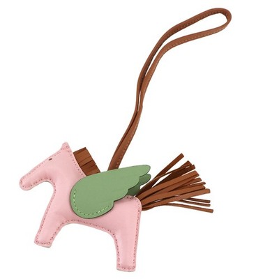 HERMES Rodeo Pegasu PM Taschenanhänger Agneau Milo Swift Rose Sakura Gold 903...