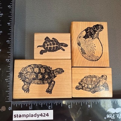 HTF Vintage Realistic Turtle Rubber Stamps PSX Stamp Francisco Tortoise Egg