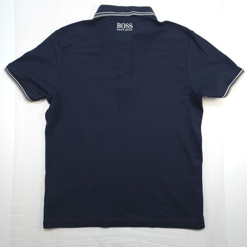 Hugo Boss Polo Shirt Mens Size M Blue Short Sleeve Logo Hugo Boss Polo Shirt - Photo 8/14