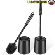 Toilet Scrub Brush Set Ergonomic Handle Deep Clean Compact Design Bathroom New