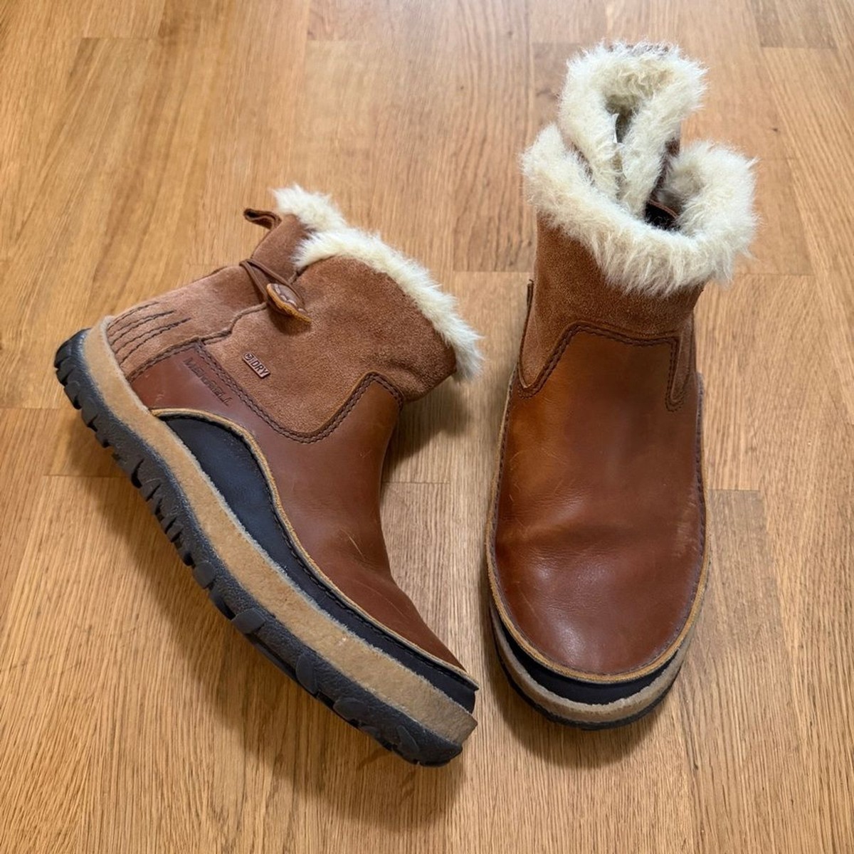 Merrell 8 Brown Leather Waterproof Winter Boots | eBay