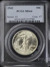 1942 WALKING LIBERTY HALF DOLLAR 50C PCGS MS64 (PQ181)