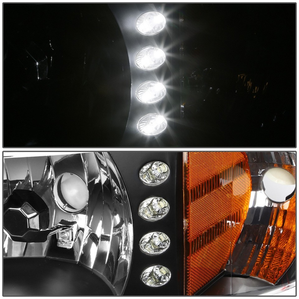 JDM Chrome Housing Headlights Amber