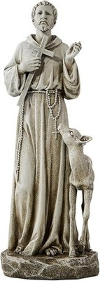 Garden Statue - Saint Francis of Assisi Stone-Resin Indoor/Outdoor Catholic S...