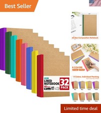 32 Pack Composition Notebooks Bulk, A5 Kraft Cover Lined Journaling Notebooks...