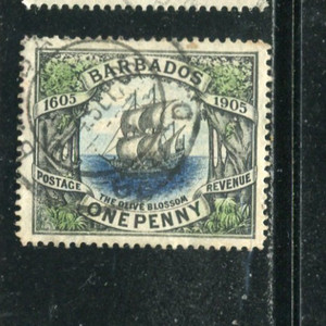 RF23 Barbados 1905 Stamp Scott #Ship