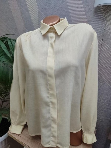Women Peter Hahn Shirt Yellow Wool 38 / M / 46