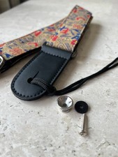 ACOUSTIC GUITAR ,CLASSICAL GUITAR OR UKULELE STRAP WITH LEATHER ENDS