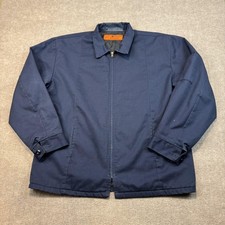 Vintage Red Kap Jacket Mens L Blue Quilt Lined Mechanic Work Coat Talon Zip USA