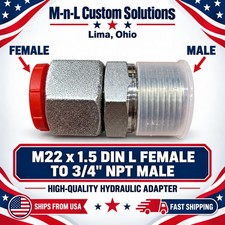 Chinese Mini X Or Skid (One)  m22 x 1.5 DIN L Female to 3/4" NPT Male Adapter