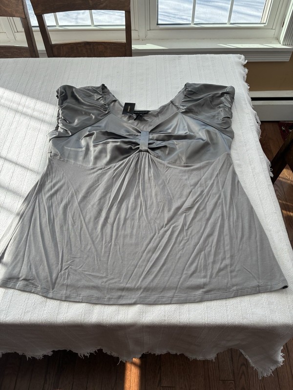 New Lane Bryant TOP satin knit combination Plus sz 18/20