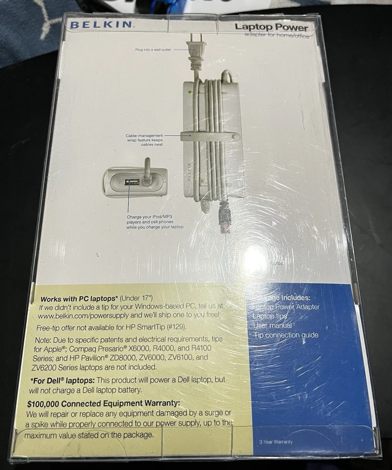 Adaptador de corriente Belkin F5L014 oficina en casa pc portátil fuente de alimentación 17" 110 vatios Foto 3 de 4