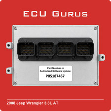 2008 Jeep Wrangler 3.8l At Engine Computer P05187467 Vin Programmed Ecm Pcm