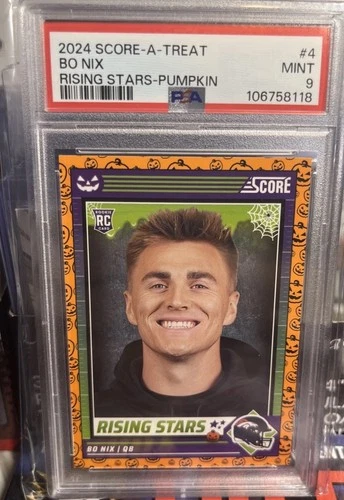 BO NIX - 2024 Panini SCORE-A-TREAT RISING STARS Pumpkin #4 ROOKIE RC PSA 9