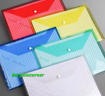 A4 Kunststoff Brieftaschen Dokumentenmappe Akten Ordner Ablage Schule Büro Aktenhülle