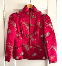 100 Red Silk Women's Chinese Padded Jacket NWOT Size S