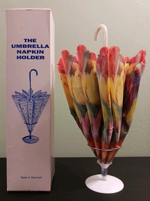 Vtg The Umbrella Napkin Holder w/box Denmark New Old Stock Wedding Baby Shower 