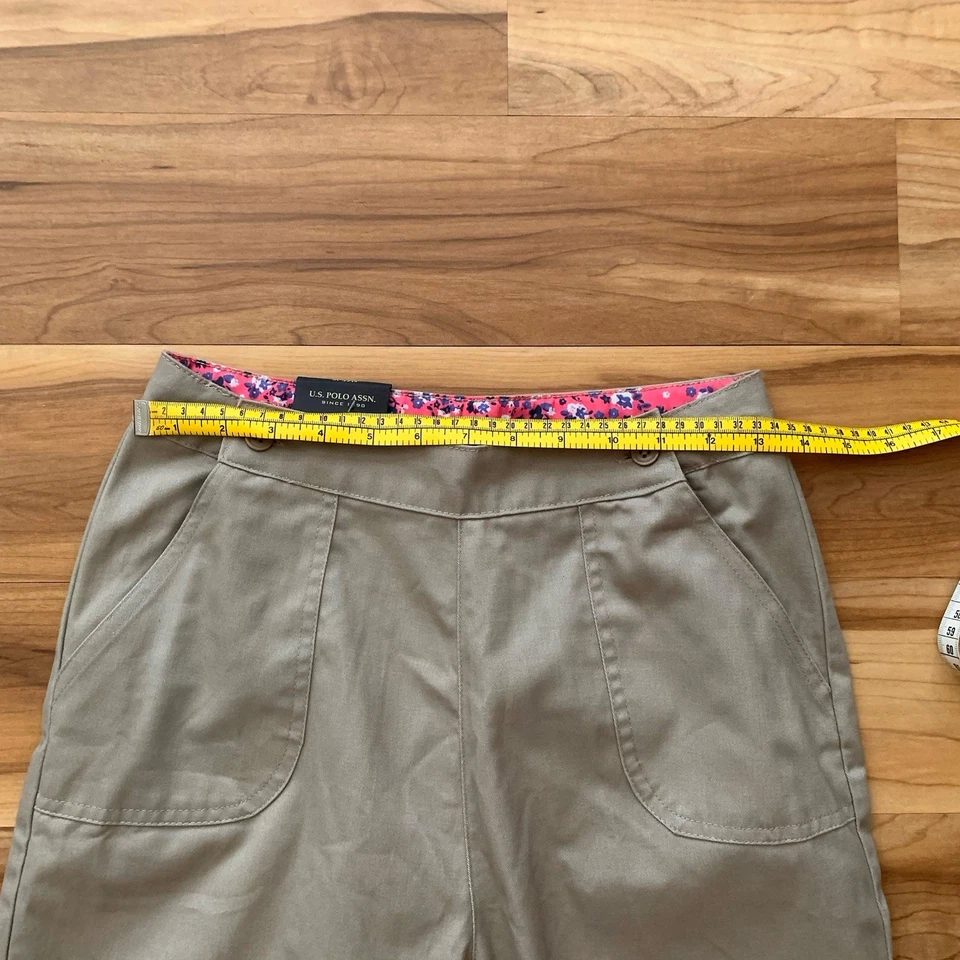 Uniforme Polo Assn de EE. UU. Pantalones Cortos Tostado Caqui Niñas Talla 16 Cintura Ajustable Nuevo con Etiquetas Foto 2 de 4