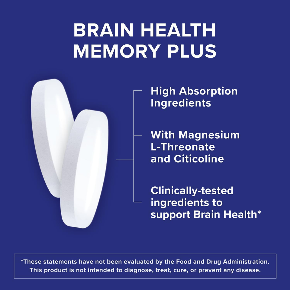 Qunol Brain Health Memory Plus 60Ct Focus & Concentration Support ...