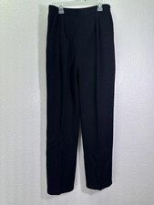 Vtg Sz 8 St John Santana Knit Black Pants 100 Wool Straight Leg Quiet Luxury