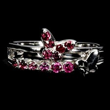 925 Sterling Silver Ring Round Rhodolite Garnet Natural Gemstone Jewelry Sz 7.5