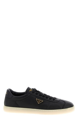 PRADA Downtown Black Leather Sneakers New & Authentic