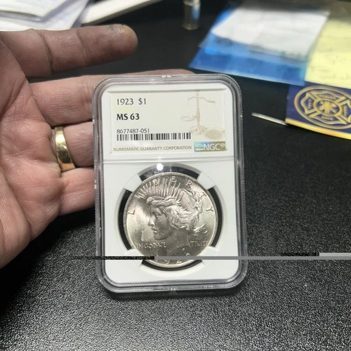 1923-P Peace Dollar NGC MS63 ***RARE ORIGINAL COIN*** 90 % Silver