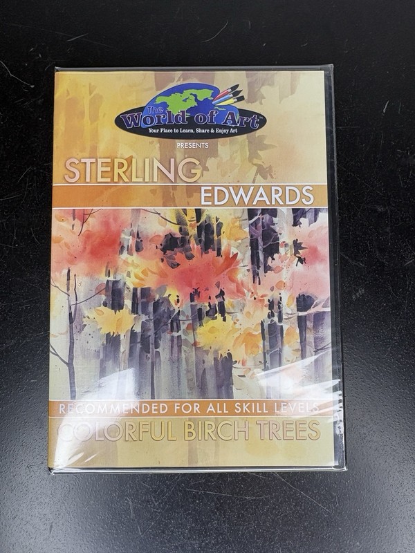 NEW World of Art Colorful Birch Trees Watercolor Training DVD Sterling Edwards