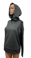 NIKE HOODED PULLOVER SWEATSHIRT WOMENS POCKETS SOLID GRAY COLOR SIZE SMALL