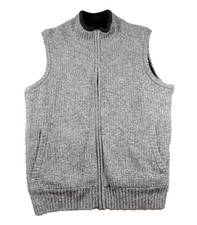Pendleton Gray Full Zip Washable Wool Sweater Vest Mens M USA