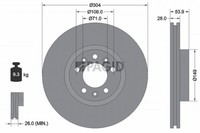 2X Pagid Bremsscheibe 55872NC FüR Opel Vivaro K0 Zafira Life Bus Platform Cabin