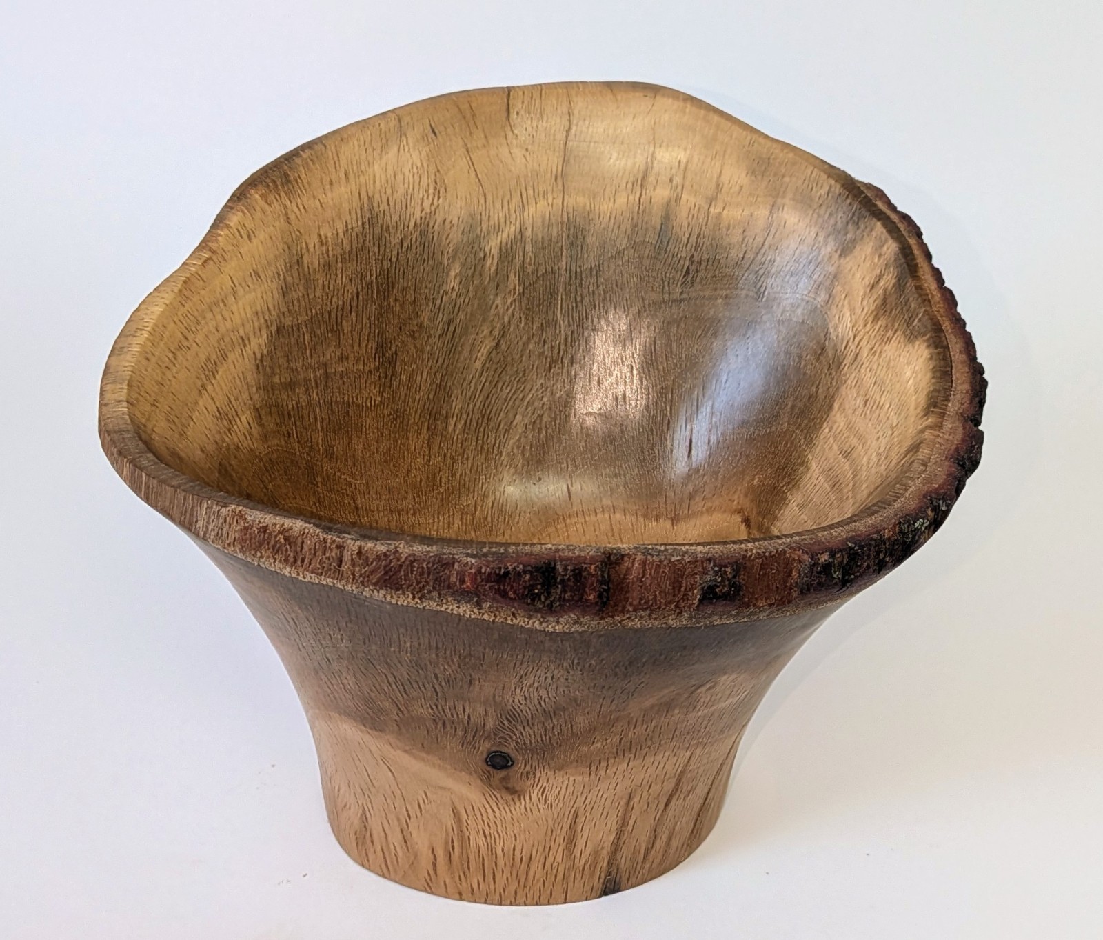 Handcrafted Live Edge Wooden Bowl Rustic Natural Wood Turned Decor Centerpiece