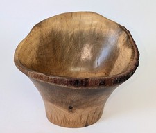 Handcrafted Live Edge Wooden Bowl Rustic Natural Wood Turned Decor Centerpiece