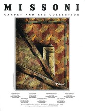 Stampa Vintage 1993 Pubblicità Missoni Tappeto e Tappeto Collezione Audace Astratto Palme Design