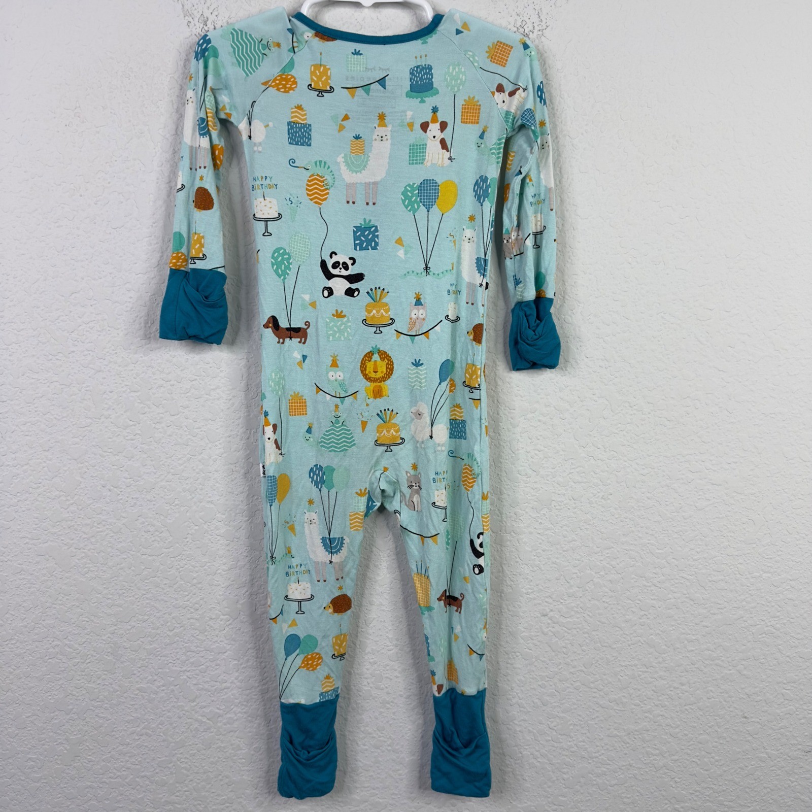 Little Sleepies 2PC Pajama Bundle 12-18M Bamboo Birthday Animal Panda Snowman