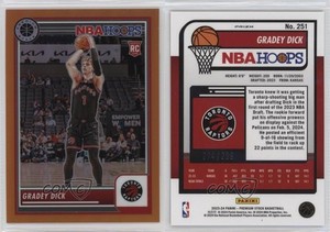 2023 Panini NBA Hoops Premium Stock Orange Prizm /299 Gradey Dick #251 Rookie RC