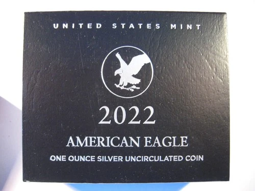 2022 United States BURNISHED Eagle One Ounce Silver UNCIRCULATED Coin W/BOX COA
