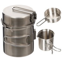 Fox Outdoor Kochgeschirr Edelstahl Topf Pfanne Camping Kochset Campinggeschirr