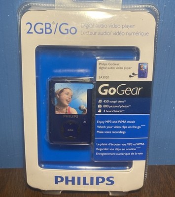 Philips GoGear SA3020 2GB Digital Portable Audio Video Player Mp3 Blue, NOS NEW