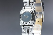 [Exc+5] GUCCI 6300L 22mm Black Dial Vintage Quartz Women's Watch From JAPAN