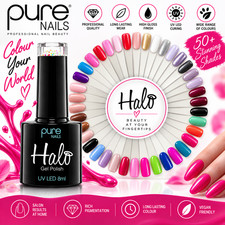 Halo Pure Nails Gel Polish Collections UV/LED 245 Colour Shades 8ml / 15ml