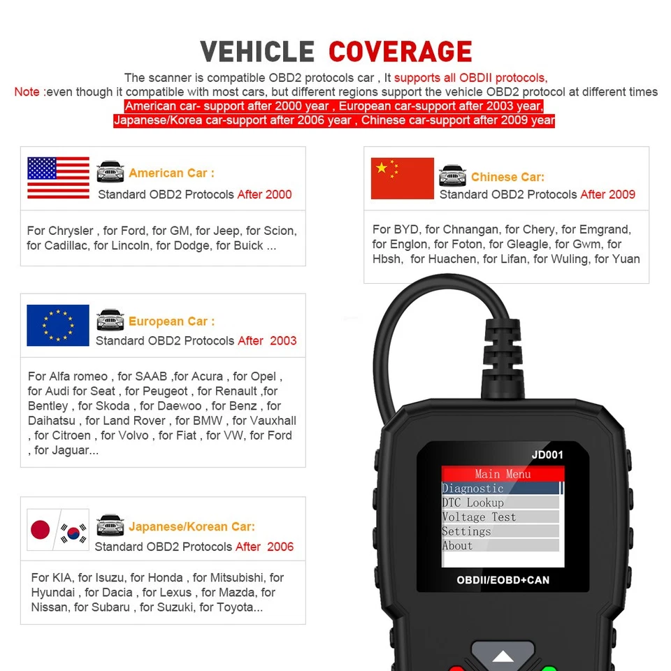 Diagnostic Code Reader Check Engine Scan Tool for 2010- Nissan Sedan Pickup - Image 2 of 4