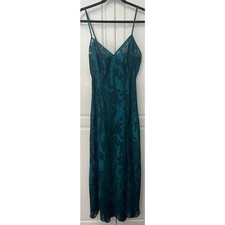 Vintage Victoria's Secret Lingerie Satin Slip Dress Emerald Green Size M