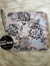 Zip Out Reusable Foldable Tote Shopping Bag Floral Compact Travel Grocery NWT